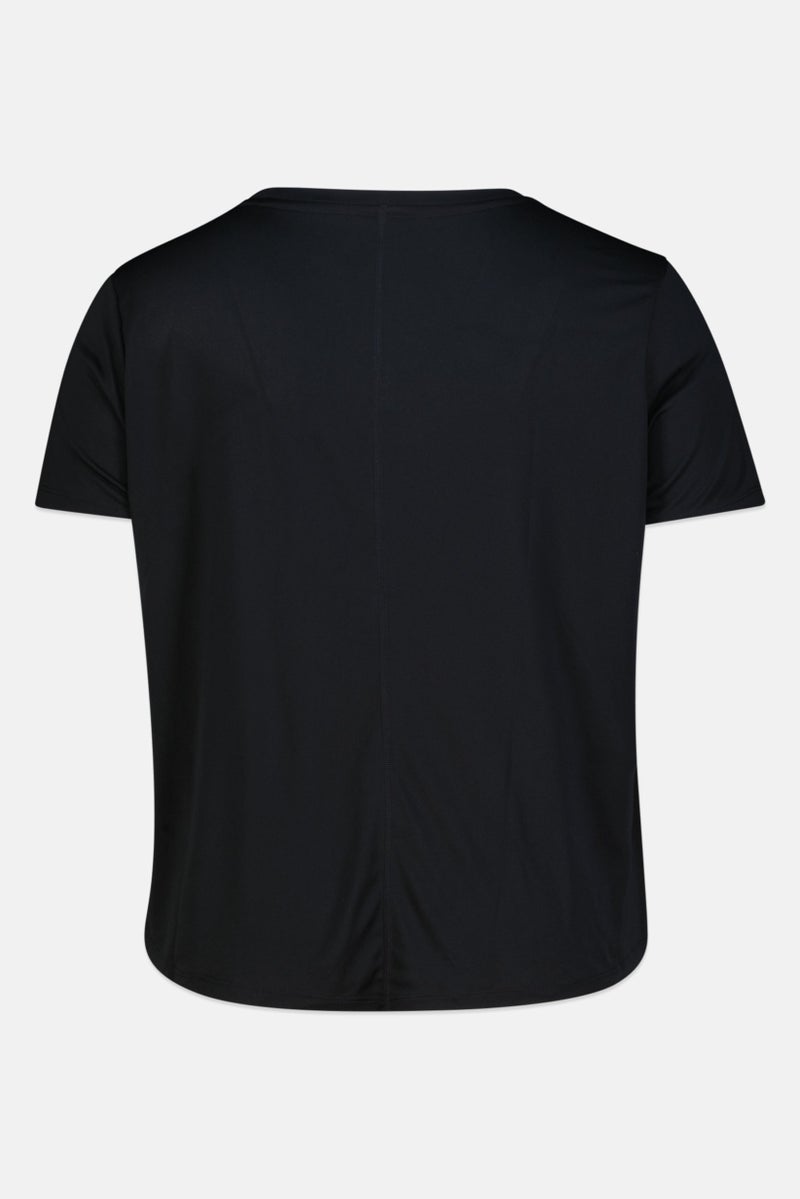 Nike تي شيرت جري للنساء بحجم كبير مع شعار العلامة التجارية، أسود - Image 3